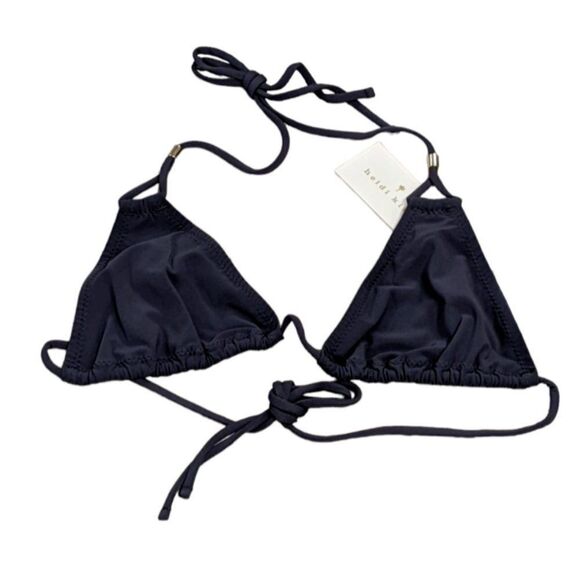 Heidi Klein Womens Size XS Navy Cannes Double String Triangle Bikini Top - Picture 1 of 7
